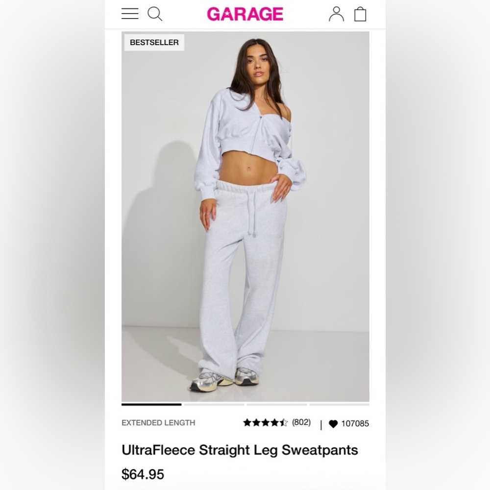 GARAGE UltraFleece Gray Sweatpants size XXS